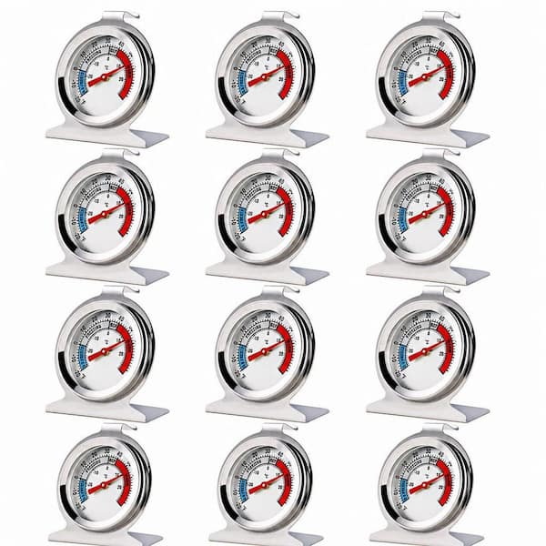 12-Pack Large Dial Analog Thermometer, Refrigerator Freezer Thermometer