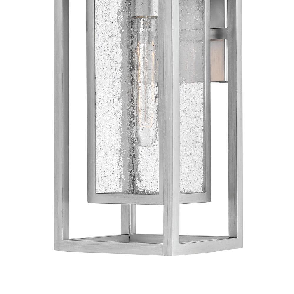 Satin Nickel Outdoor Wall Lantern with Clear Seedy Glass