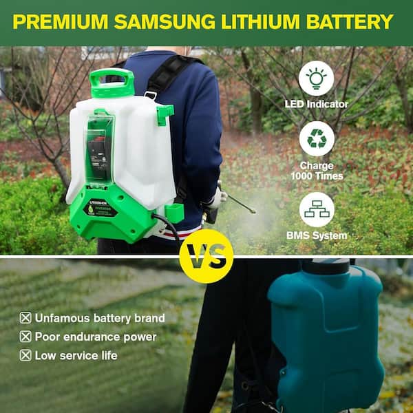 Justincity 4 Gal. Cordless Backpack Polyethylene Sprayer or
