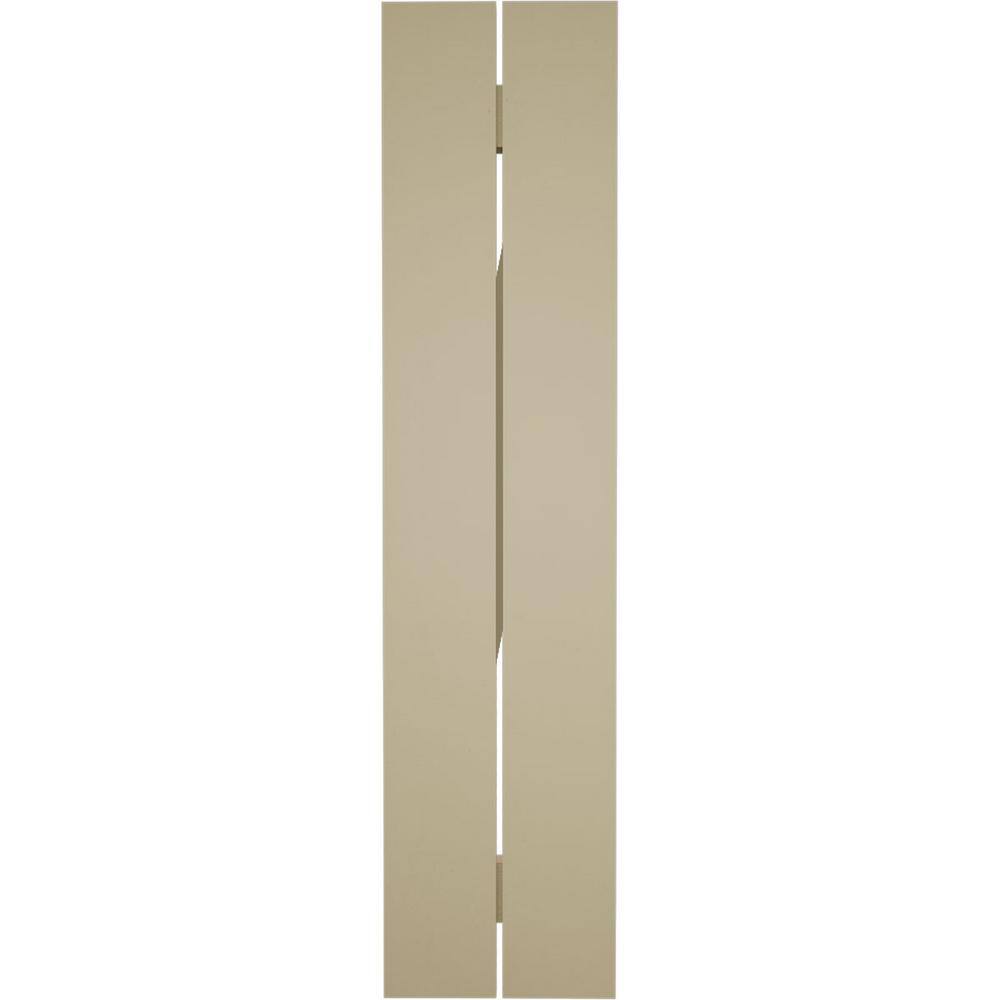 Tan Cedar Rustic Board-n-Batten Faux Wood Shutters with Z-Board, 42"