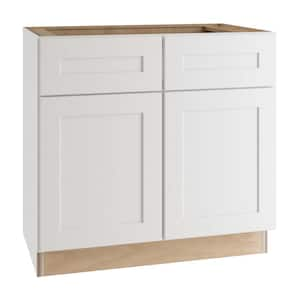 Newport Pacific White Plywood Shaker Assembled Vanity Sink Base Kitchen Cabinet Soft Close 33 in W x 21 in D x 34 in H