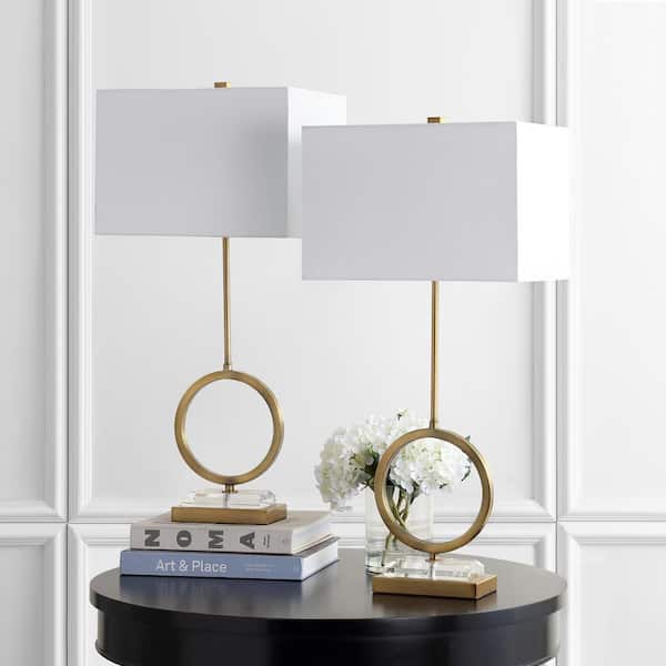 Kaden 31.5 in. Clear/Brass Gold Table Lamp