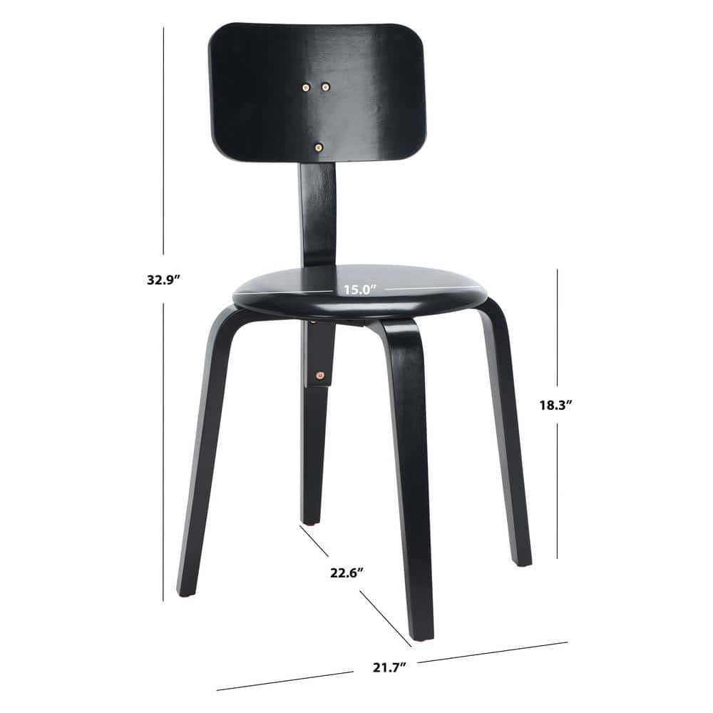 Elegant Black Bentwood Low-Back Stackable Dining Chair, Set of 2