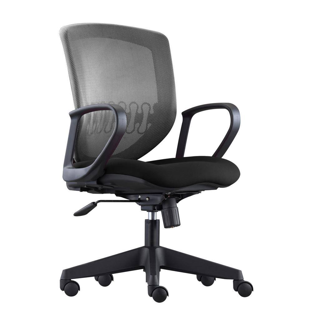 Nyhus Fabric Seat Mesh Black Back Swivel Ergonomic Office Task Chair