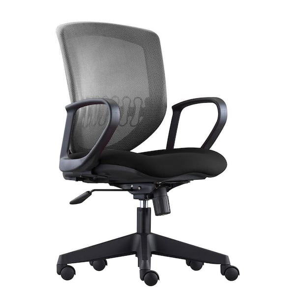 Nyhus Fabric Seat Mesh Black Back Swivel Ergonomic Office Task Chair with Arms