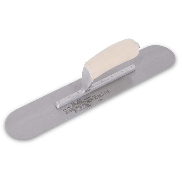 MARSHALLTOWN 14 in. x 4 in. Exposed Rivet PoolSaver Trowel - Curved Wood Handle
