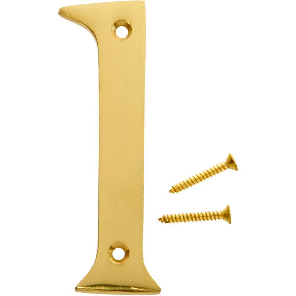 Qcaa Traditional Heavy Solid Brass House Number 5 4 Polished