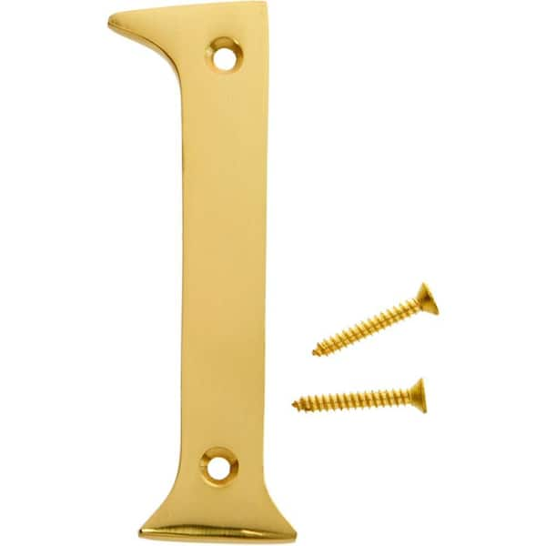 HY-KO 4 in. Premium Solid Brass Number 1