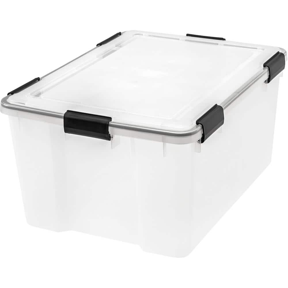 Collapsible Storage Bin with Lid 62 Liter / Charcoal | Black
