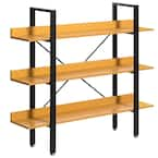 FABULAXE Industrial 67.5 in. Brown Wood and Metal 5-Shelf Etagere Bookcase  Open Storage Free Standing Bookshelf QI003995.L - The Home Depot