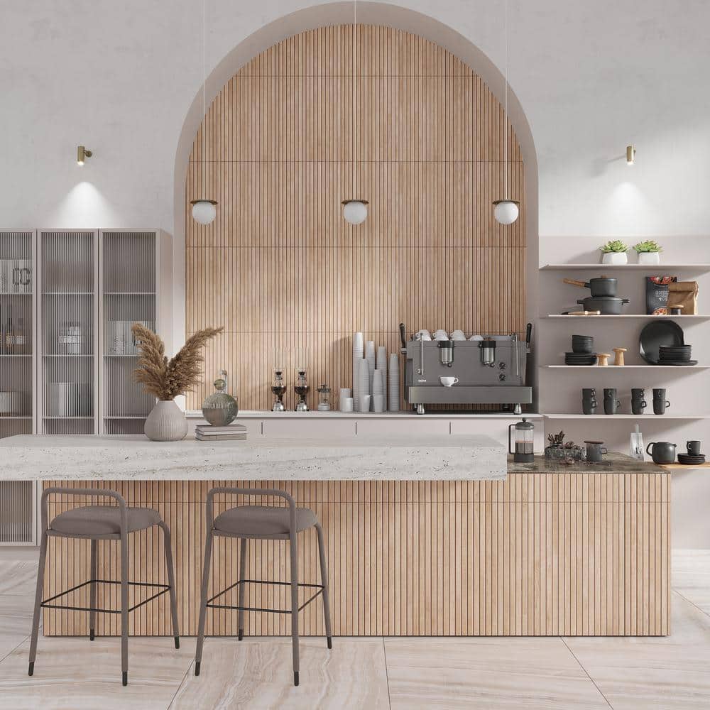 Large Beige Rectangular Matte Porcelain Wall and Floor Tile
