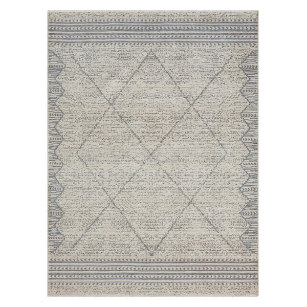 VCNY Home Contempo Grey 5 ft. x 7 ft. Bohemian Geometric Polyblend Rectangle Indoor Area Rug