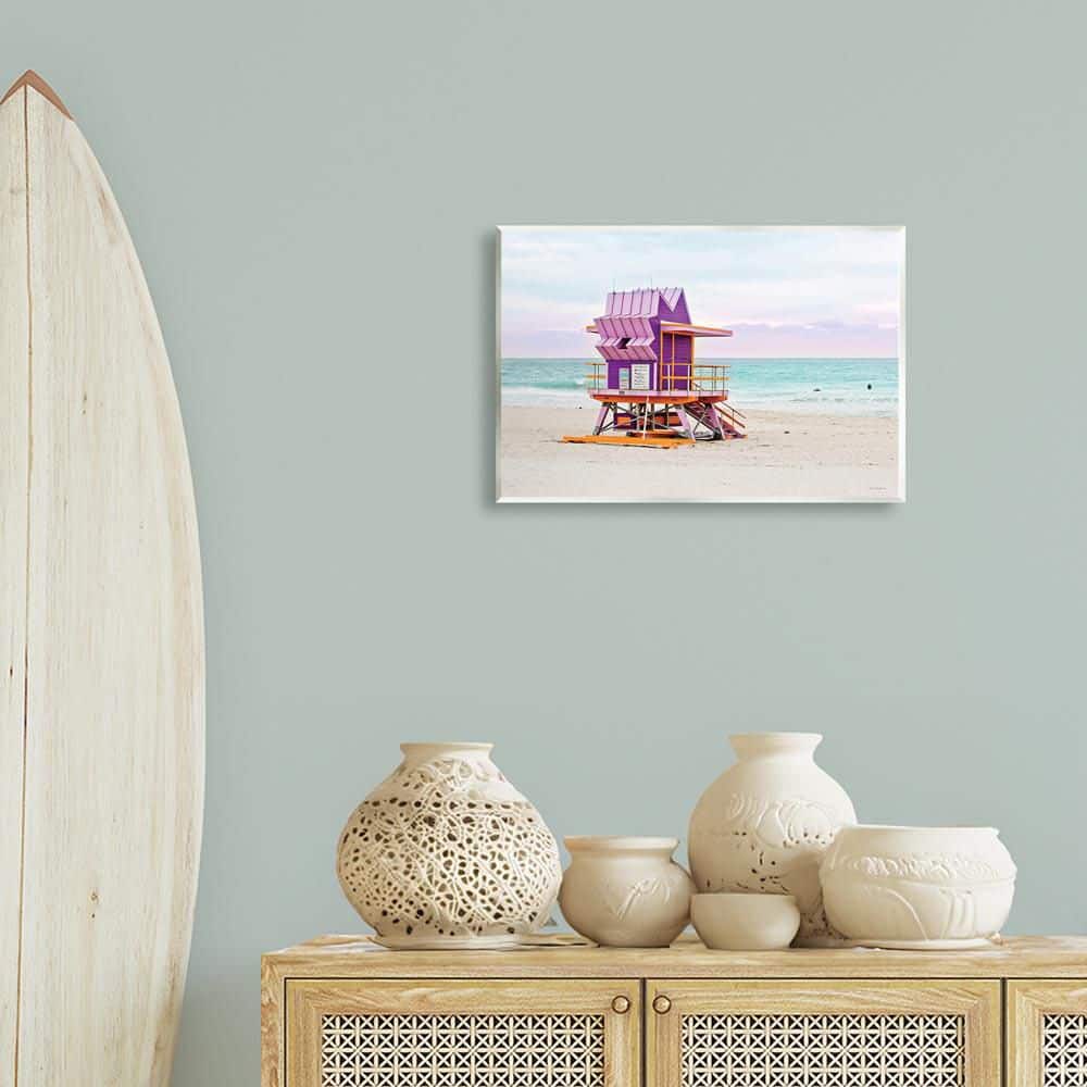 Purple Lifeguard Building by 7 Trees Design Unframed Nature Graphic Art Print 13 in. x 19 in. price history on PriceWatchPro