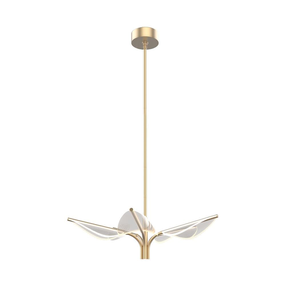 Flora 5 Head 1 Light 38-Watt Natural Brass Integrated LED Pendant Light