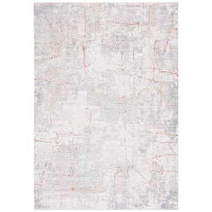 Marmara Beige/Blue Rust 5 ft. x 8 ft. Abstract Distressed Area Rug