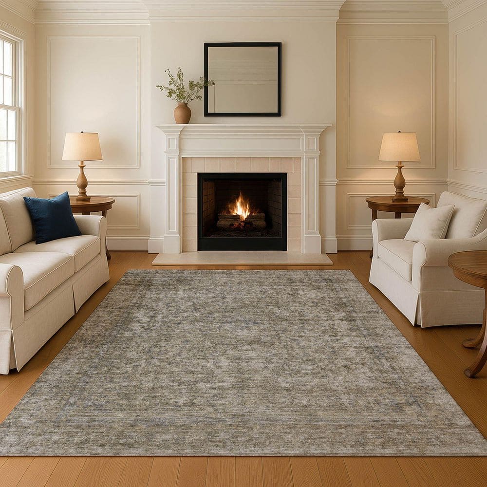 Mayfield Premium Machine Washable Abstract AMF1645 Pewter 3 ft. x 4 ft. Area Rug price history on PriceWatchPro