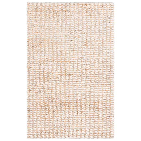 SAFAVIEH Natural Fiber Beige/Ivory 6 ft. x 9 ft. Chevron Striped Area Rug