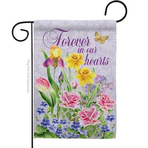 13 in. x 18.5 in. Forever In Our Heart Sympathy Garden Flag 2-Sided Expression Decorative Vertical Flags