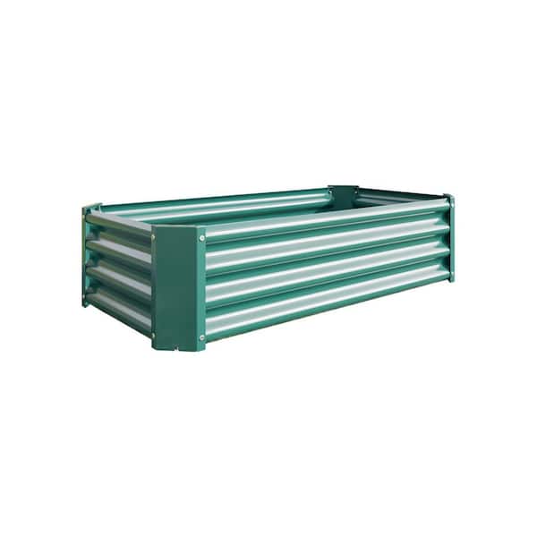 48 in. L x 24 in. W x 12 in. H Green Metal Raised Garden Bed