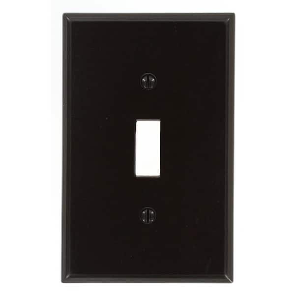 1-Gang Brown Toggle Plastic Midway/Midsize Wall Plate (1-Pack) 80501