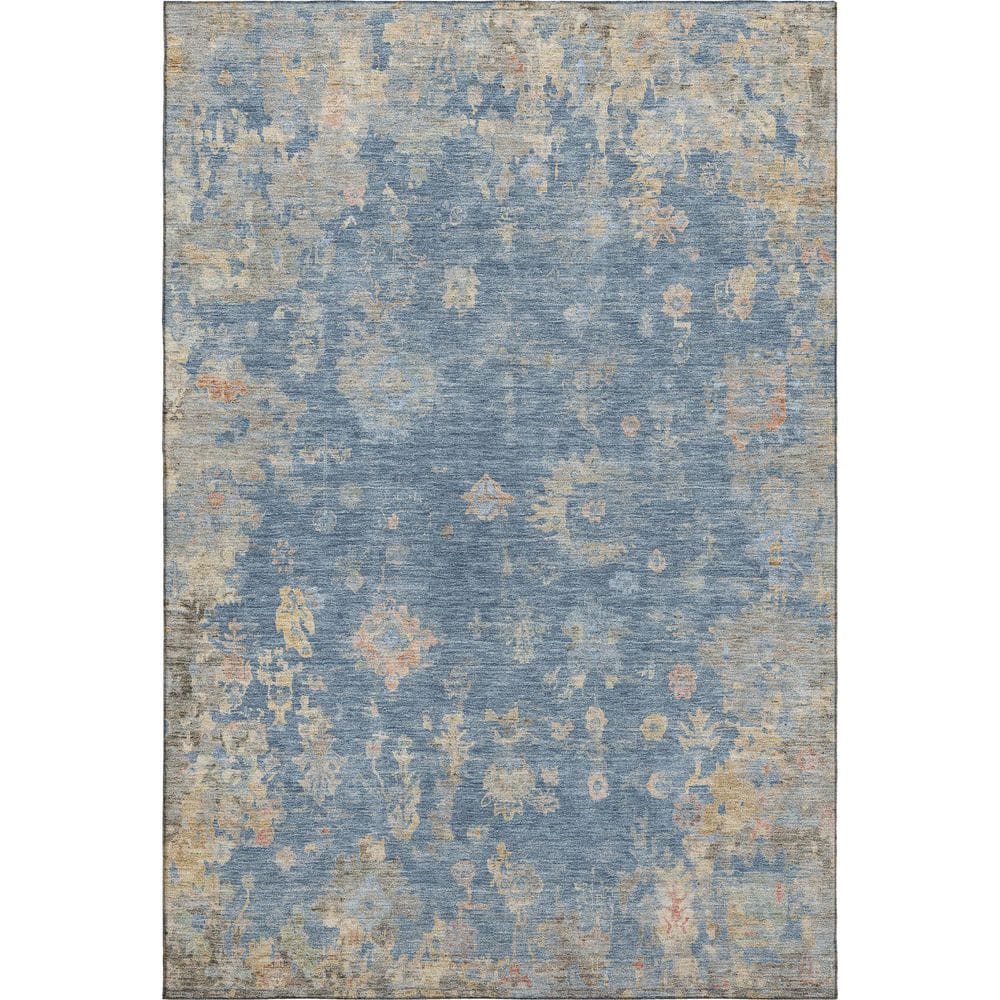 Mayfield Premium Machine Washable Abstract AMF2302 Blue 3 ft. x 5 ft. Area Rug price history on PriceWatchPro