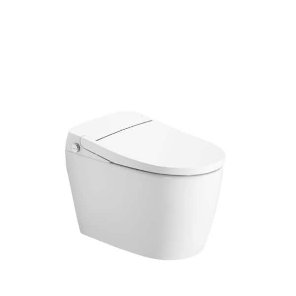 12 in. 1-piece 1.28 GPF Single Flush Elongated Smart Toilet in White Seat Included with Heated Seat, Auto Flushing