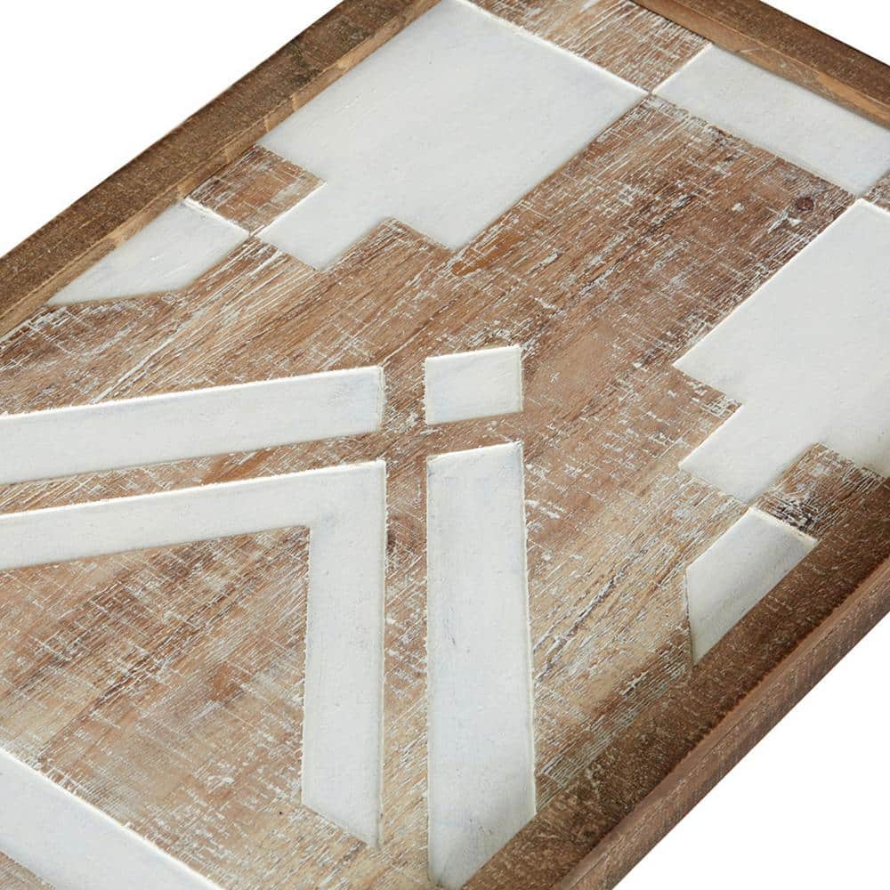 Natural Two-Tone Geometric Wood Wall Art Set