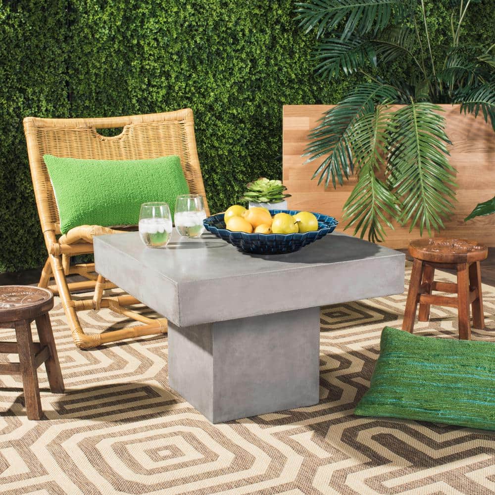 Tallen Dark Gray Square Stone Indoor/Outdoor Coffee Table price history on PriceWatchPro