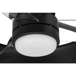 Taylor 20 in. Integrated LED Indoor/Outdoor Flat Black Finish Dual Mount Ceiling Fan, Smart WI-FI Enabled Remote & Light