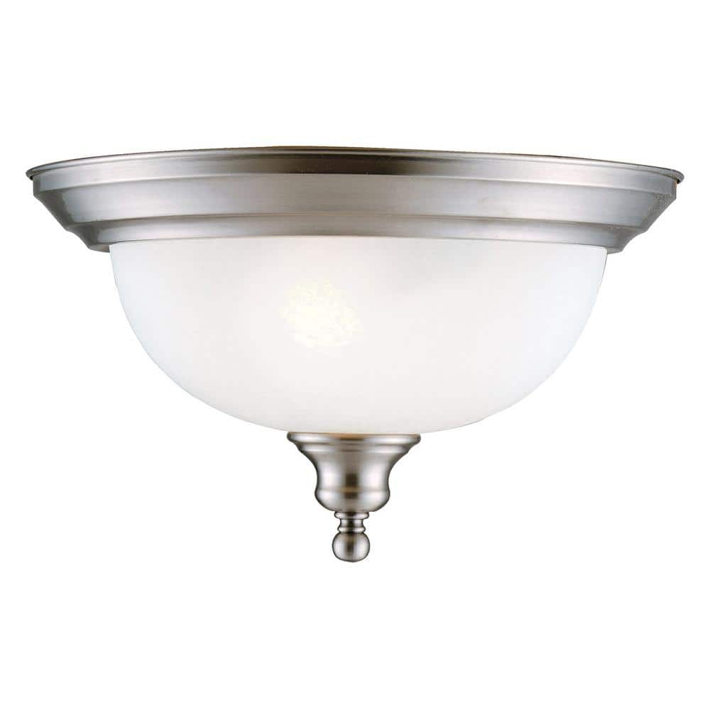 Bristol 2-Light Satin Nickel Dome Ceiling Semi Flush Mount Light price history on PriceWatchPro
