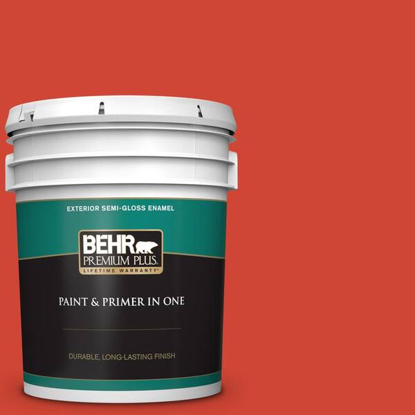 BEHR PREMIUM PLUS 5 gal. P1807 Top Tomato SemiGloss