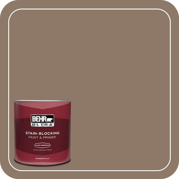 BEHR ULTRA 1 qt. #PPU5-05 Coconut Shell Extra Durable Flat Interior Paint & Primer