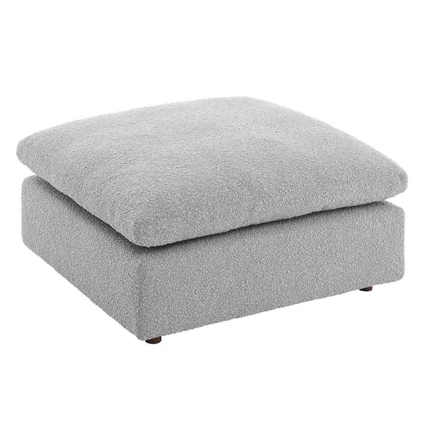 MODWAY Commix Down Filled Overstuffed Boucle Fabric Ottoman in 