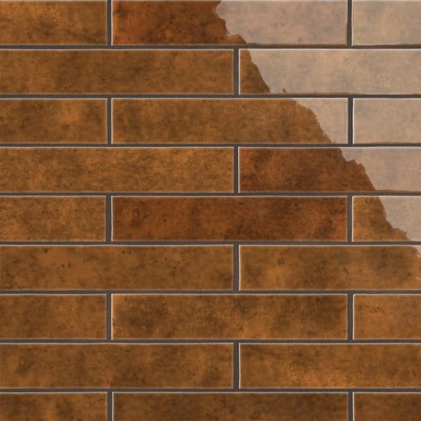 Menorca Rust 3 in. x 13 in. Ceramic Wall Tile (6.44 sq. ft. /Case)