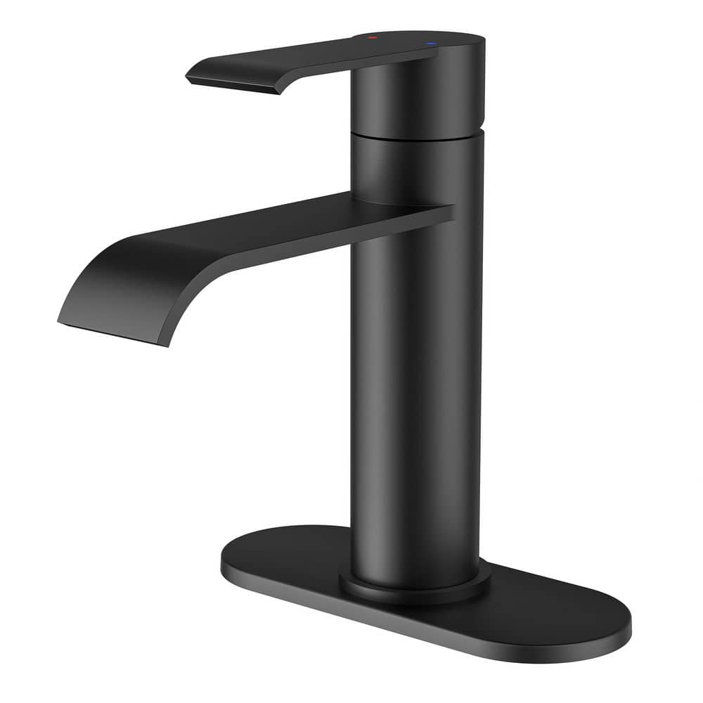 Single Handle Single Hole Bathroom Faucet with Drain Assembly in Matte Black price history on PriceWatchPro