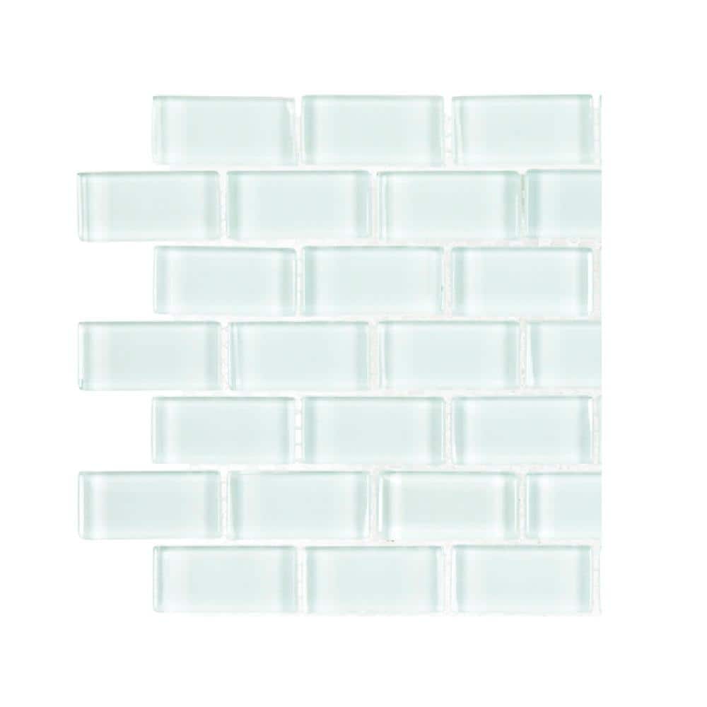 Take Home Tile Sample - Glacier Ice Green 4.5 in. x 4.5 in. Interlocking Gloss Glass Mosaic price history on PriceWatchPro
