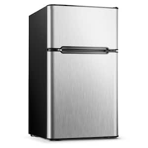 20 in. 3.2 cu. ft. Mini Refrigerator in Stainless Steel with Freezer, Silver