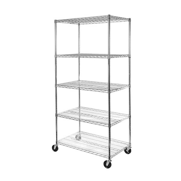 Rolling Steel Wire Shelving Unit 36, Wire Shelving 36 X 24 X 72