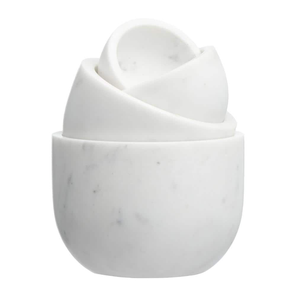 White Marble Stackable All-Purpose Serving Bowls Set of 4