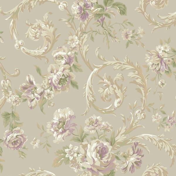 York Wallcoverings 56 sq. ft. Rococco Floral Wallpaper
