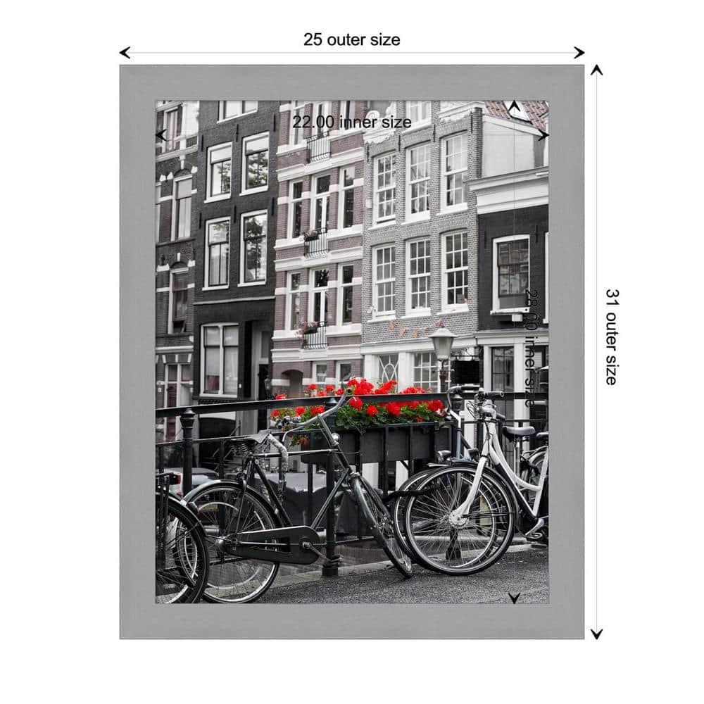 Brushed Nickel 34" x 29" Rectangular Wall Picture Frame