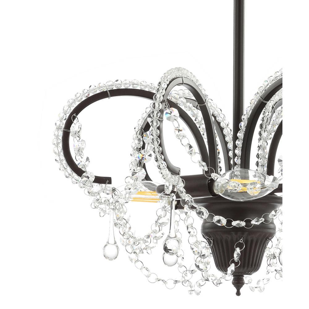 Bronze Crystal LED Adjustable Ceiling Mount Chandelier