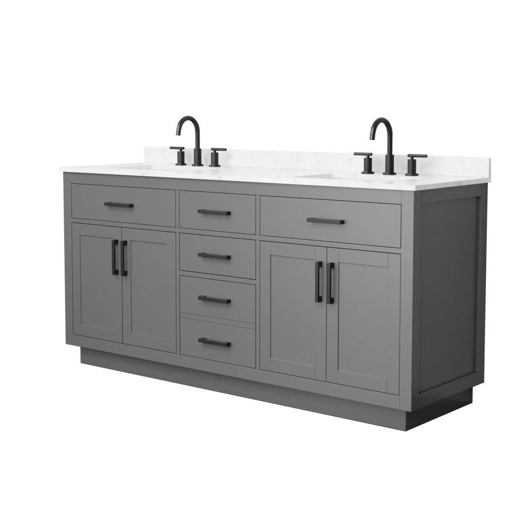 Beckett TK 72 in. Double Freestanding Dark Gray Bath Vanity with Top price history on PriceWatchPro