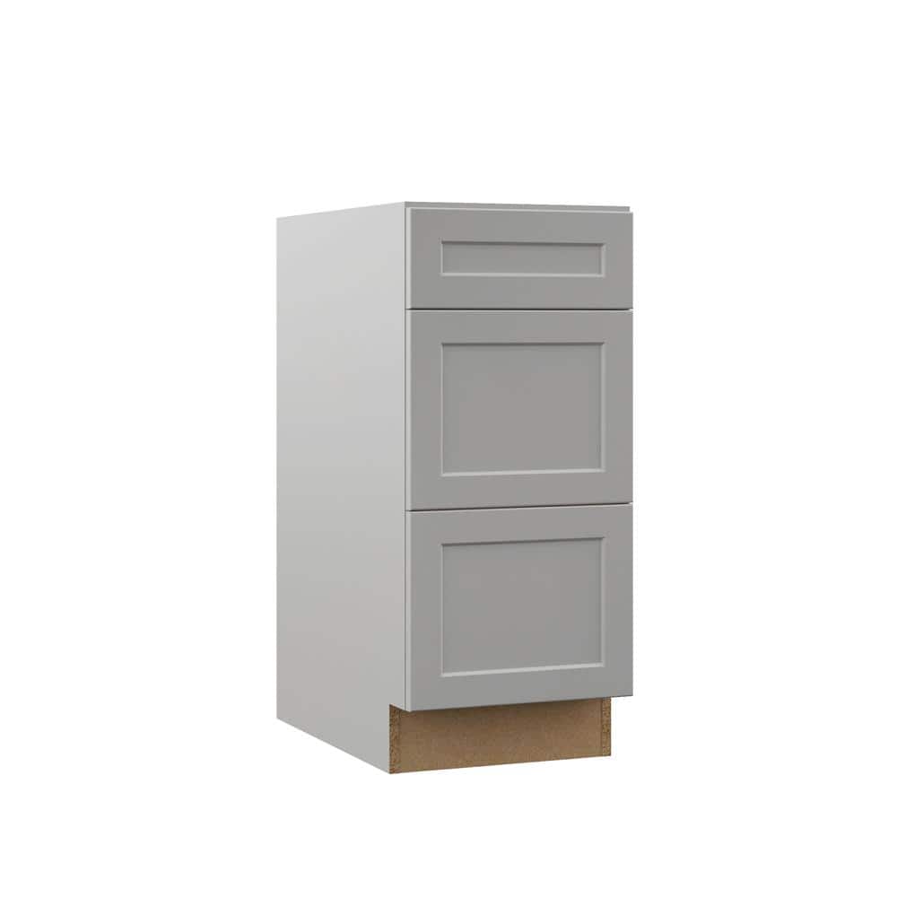 Designer Series Melvern 15 in. W x 24 in. D x 34.5 in. H Assembled Shaker 3-Drawer Base Cabinet in Heron Gray price history on PriceWatchPro