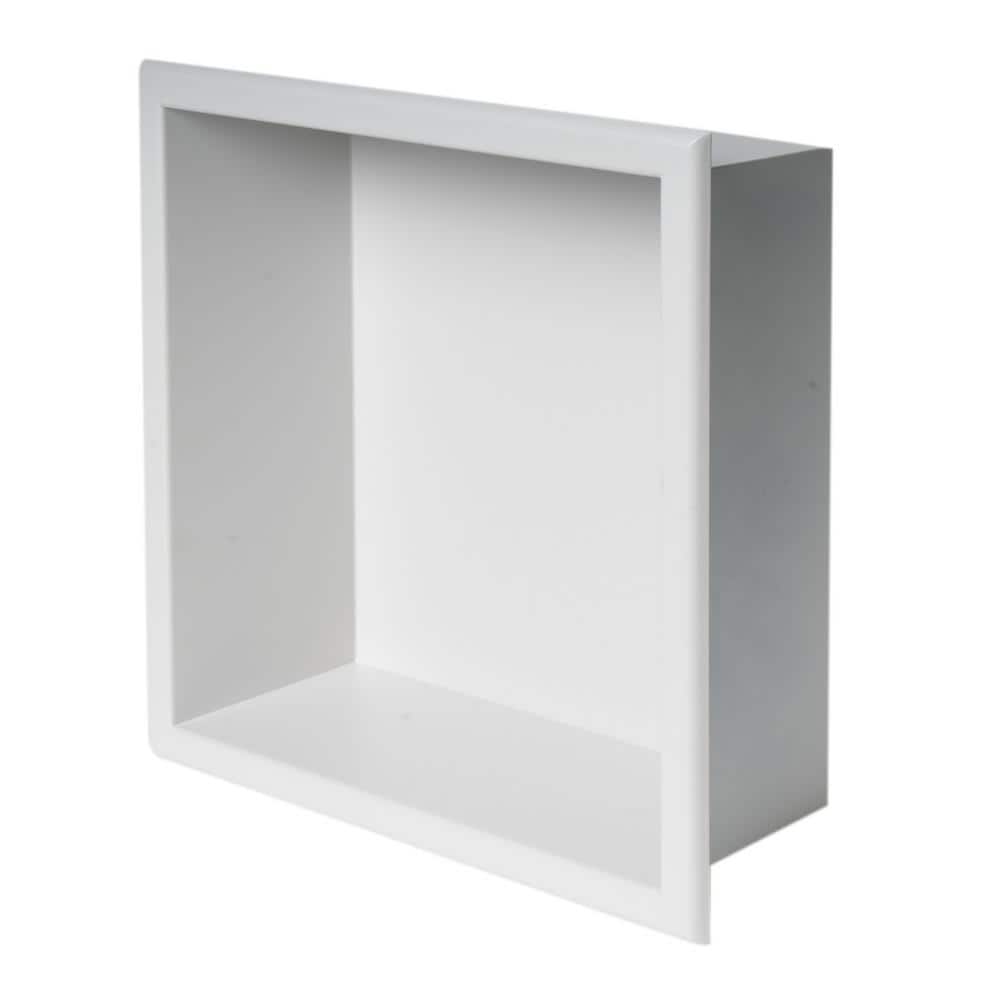Matte White 12" x 12" Stainless Steel Shower Niche