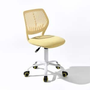 Carnation Fabric Ergonomic Swivel Task Chair in Yellow with Adjustable Height and Breathable Back Support for Teen