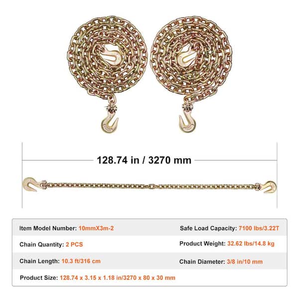 VEVOR Cricchetto Per Catene - Capacità 9215LBS, Ganci G70, Per Trasporto E Traino - Foto 9