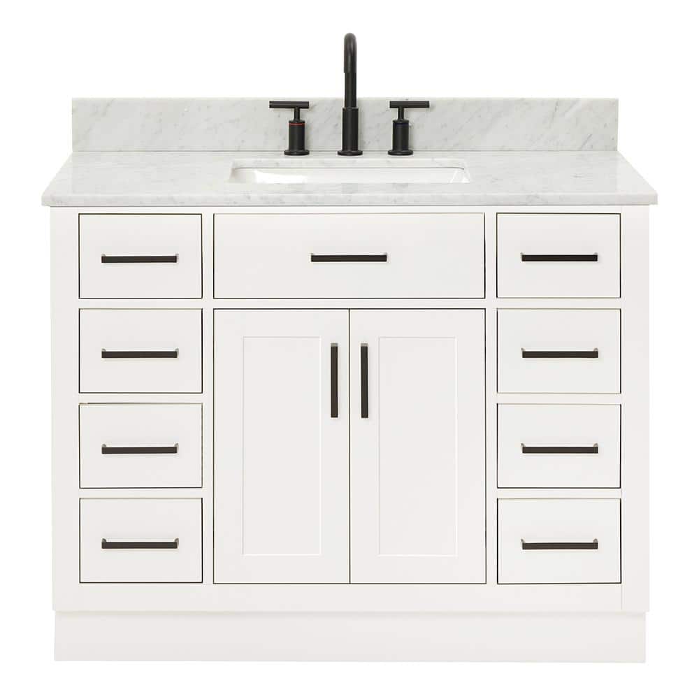 Hepburn 43" White Marble Top Single Basin Vanity