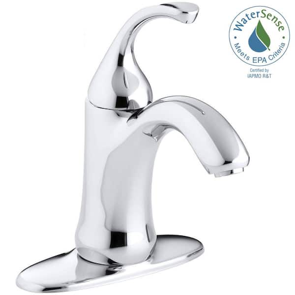 KOHLER Forte Single Hole Single-Handle Low-Arc Bathroom Faucet in Polished Chrome