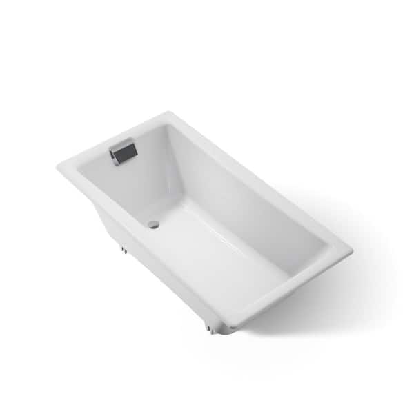 KOHLER Tea-for-Two 66 in. x 36 in. Rectangular Soaking Bathtub with Reversible Drain in White